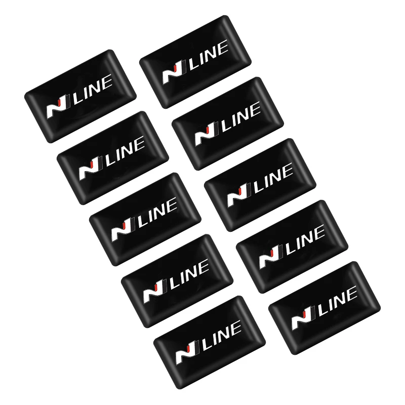 

10 шт., наклейка на центральное крыло рулевого колеса автомобиля, наклейка с логотипом N Line для Hyundai i30 ix35 Coupe Tucson Sonata Elantra Kona