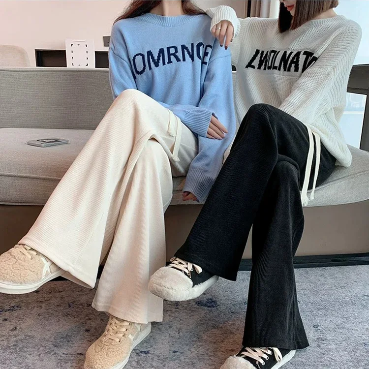 

Autumn and Winter 2022 Cotton Velvet Wide Leg Pants New Women's Pants High Waist Pants Trousers