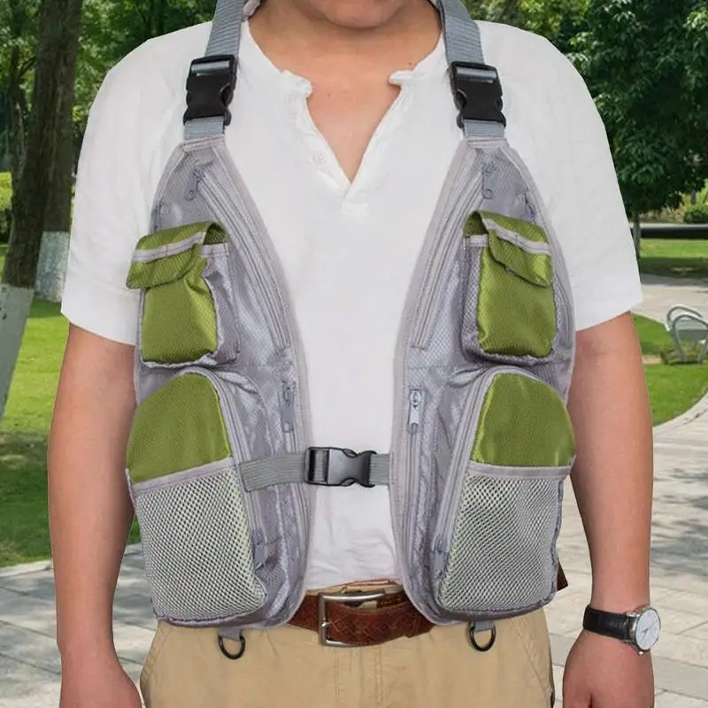 

Professional Fishing Vest For Men Portable Chest Bags Adjustable Fishing Vests Multi-Pockets Outdoor Sports Fishing Supplies