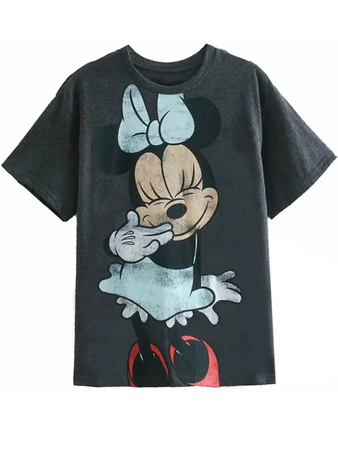 Disney Family T-Shirt Fashion Winnie the Pooh Mickey Mouse Stitch Fairy Dumbo SIMBA Cartoon Print Women T-Shirt Cotton Tee Tops 2