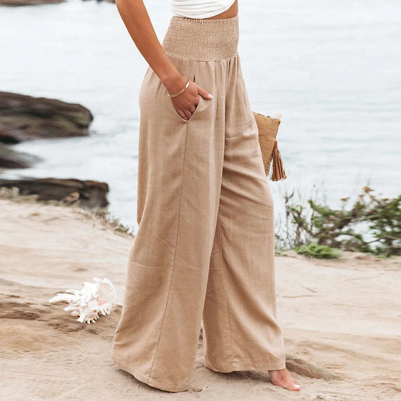 

Female Elegant Wide Leg Straight Pant 2022 Vintage Harajuku Solid Color Loose Sweatpants Women Chic Casual High Waist Trousers