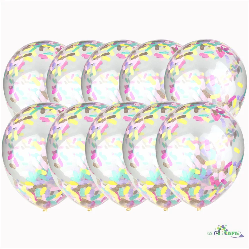 

10 шт./лот, блестящие конфетти, латексные шары, романтические свадебные украшения, золотые прозрачные украшения для дня рождения, детский душ