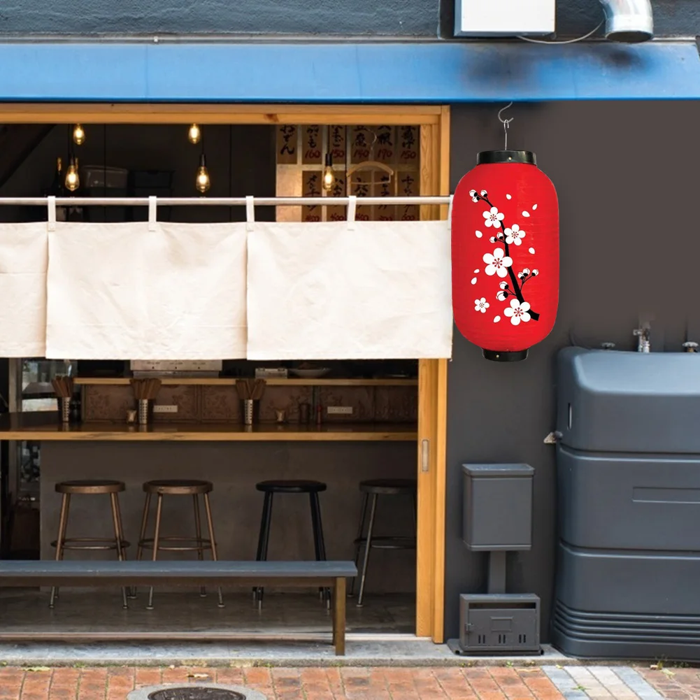 

25cm Plum Blossom Lantern Lamp Chinese Oriental Long Shaped Cloth Lampion Festival Retro Lamps Decorative Characteristic Large