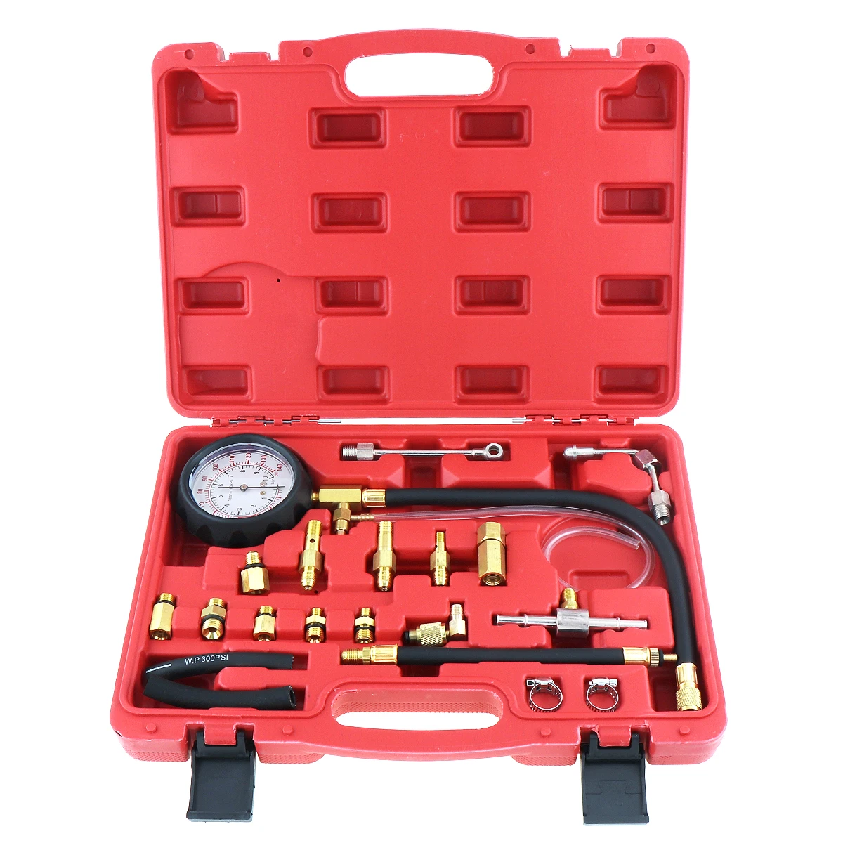 TU-114 0-140PSI / 0-10 Bar Portable Compression Fuel Injection Pressure Auto Car Diagnostic Tester Tools Kits with Safety Valve
