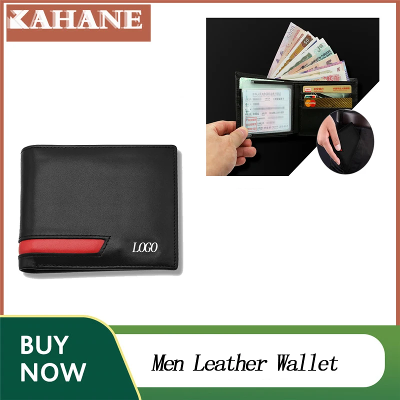 

1pcs Car Genuine Leather Men Wallet Car Driver License Holder Credit Card Wallet with brand car logo For BMW AMG Benz SKODA