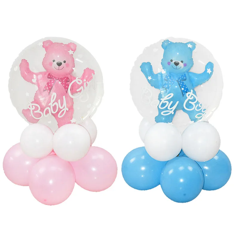 

Pink Blue Bear Balloon Baby Boy Girl Shower Party Decoration Latex Foil Balloons Gender Reveal Party Supplies Babyshower Ballon