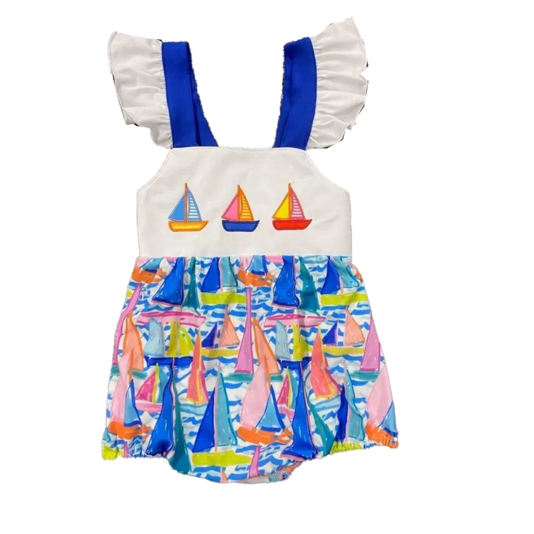 

Smocked Stuff Styles Romper Summer Boutique Girls Cute Crawl Onesie Printing