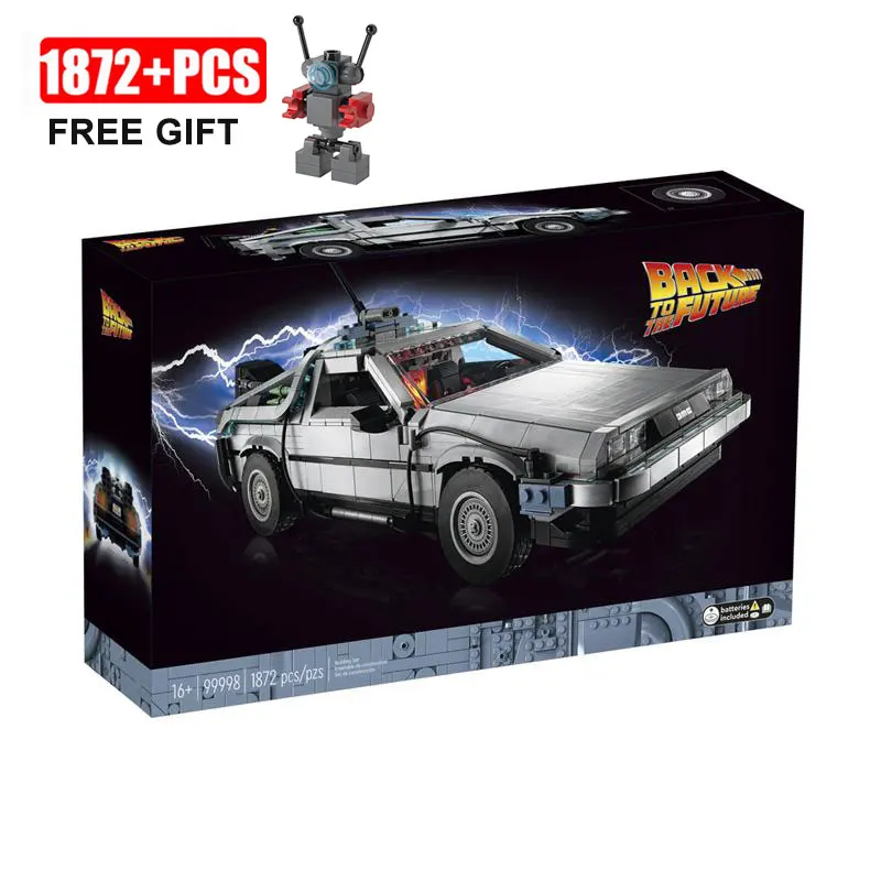 

Новый DeLorean Φ Назад в будущее, машина времени, совместимая с 10300 концепцией автомобилей, строительные блоки, игрушечные кирпичи, рождественские подарки для мальчиков