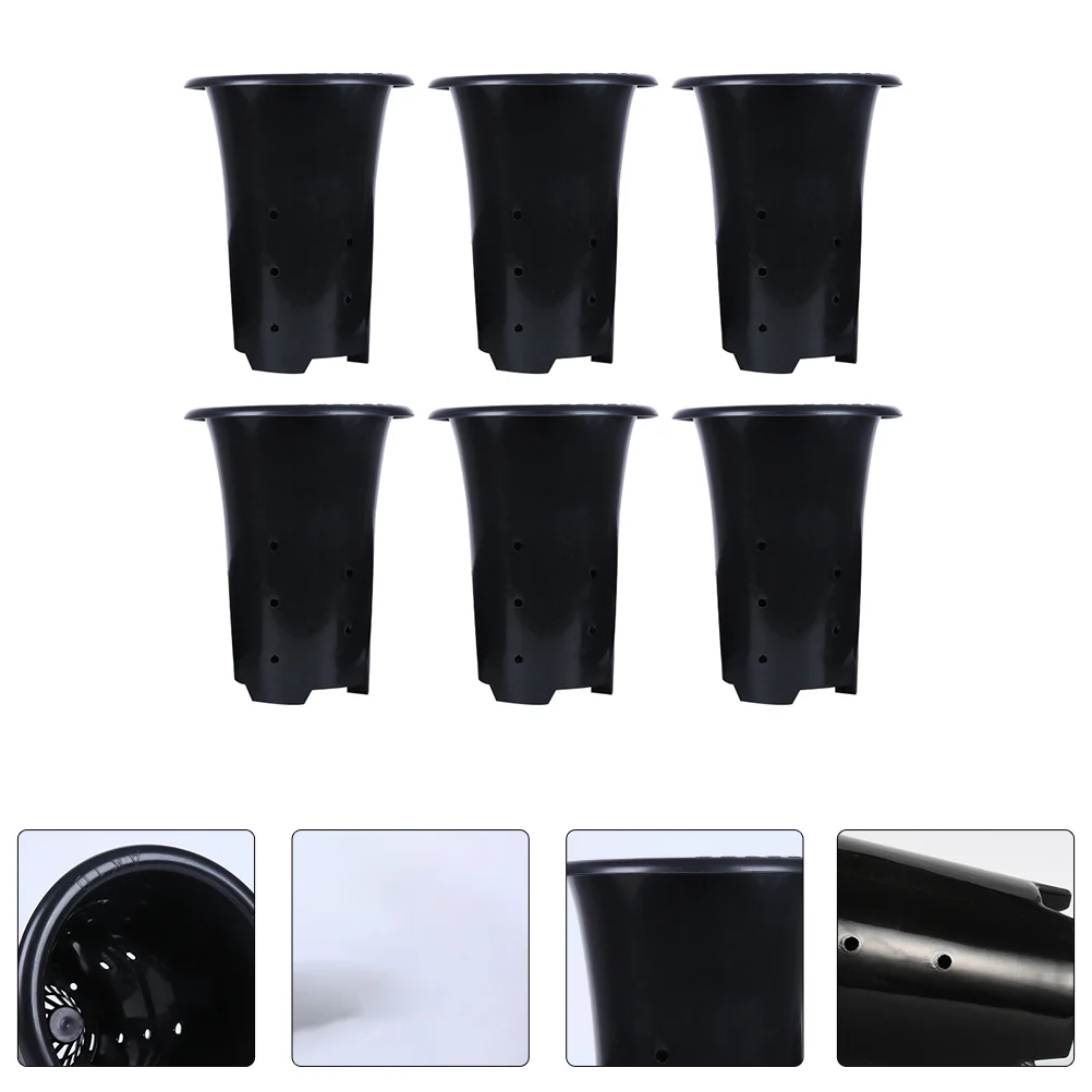 

6pcs Orchid Pot Plastic Tall Flowerpot Side Holes Flowerpot Planter for Home