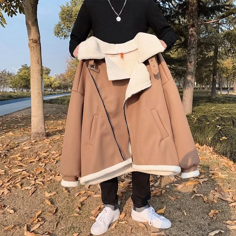 Winter Jacket Men Warm Fashion Retro Casual Thickened Lamb Hair Jacket Men Streetwear Korean Loose Thick Short Coat Mens Parker