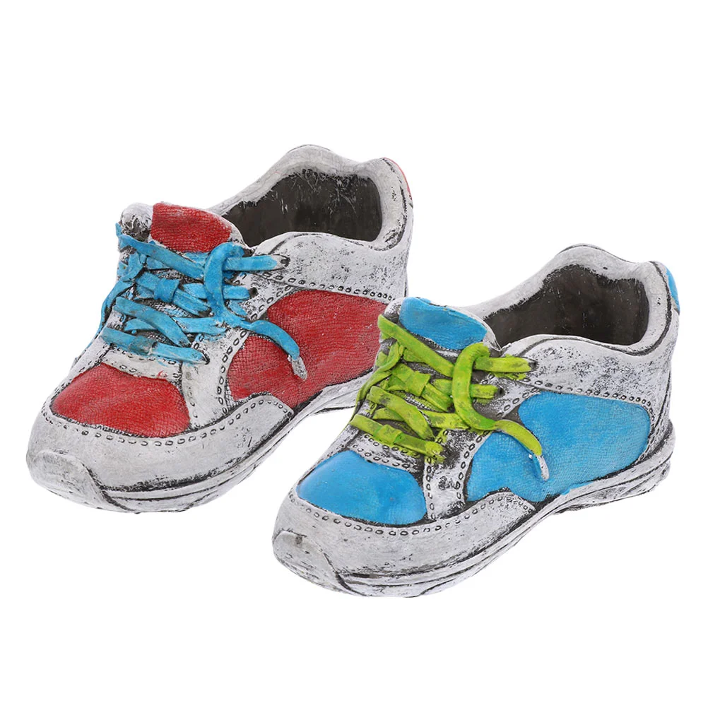 

2pcs Creative Shoe-shaped Flower Succulent Planter Bonsai Container Decoration