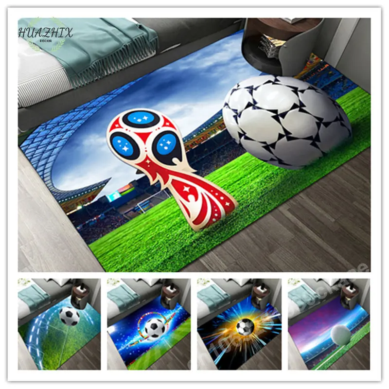 

Football Carpet Home Living Room Rugs Kids Bedroom 3D Soccer Field Printed Pattern Rug for Children's Play Floor Decoration Mat