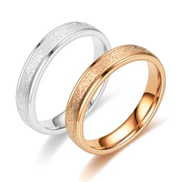 fashion simple scrub stainless steel couples rings width gold silver color finger rings for women men wedding jewelry gift