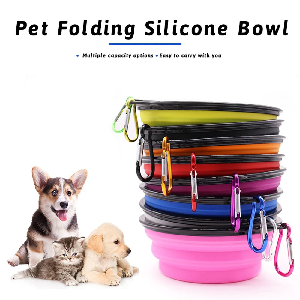 

1pcs Pet Dog Bowl Collapsible Dog Water Bottle Dog Accessories Portable Dogs Food Container Puppy Feeder Outdoor Travel Camping