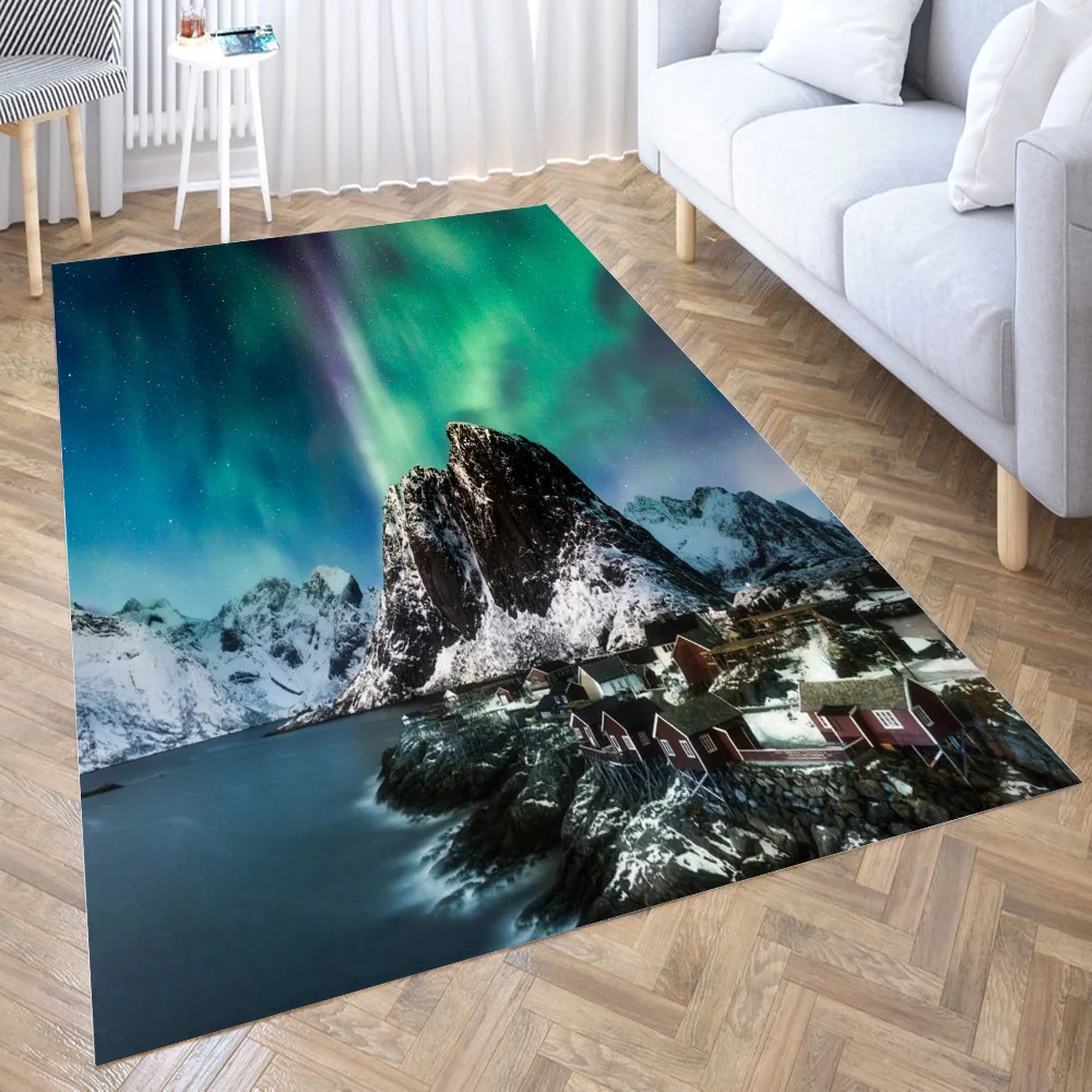 

Norway Lofoten Islands Carpet for Living Room Rug Children Bed Room Floor Carpets Window Bedside Home Decor Rugs Mat