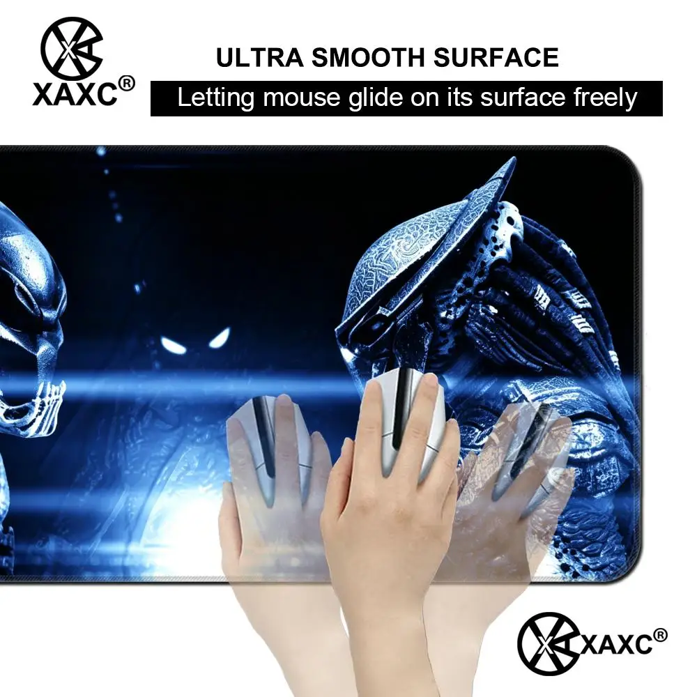 Фото Игровой коврик для мыши A-Alien vs P-Predator XXL, коврик для стола в стиле хоррор-фантастики, нескользящая резиновая основа, коврик для клавиатуры с фиксирующим краем HYBXXC №5