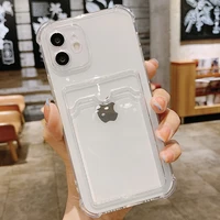 card bag shockproof phone case for iphone 13 12 mini xs 11 pro max x xr se 2020 8 7 plus silicone soft tpu clear back cover