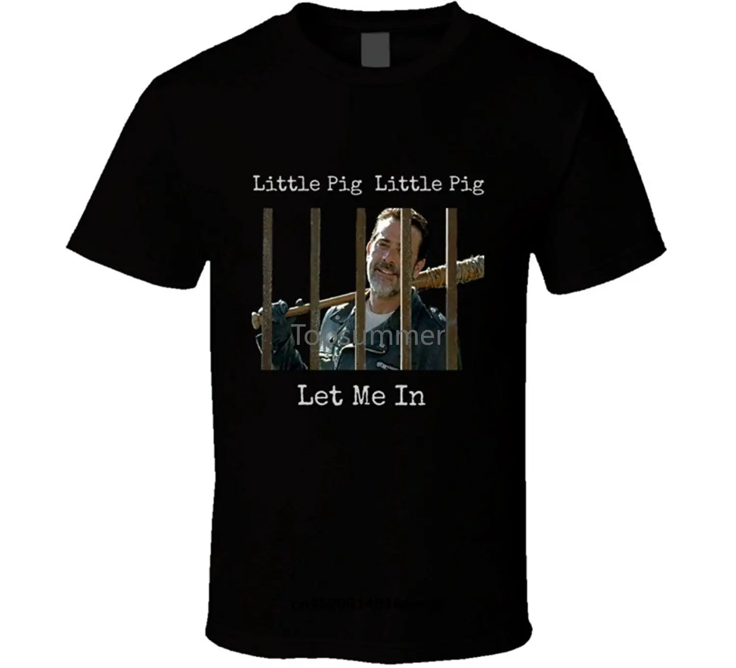 

Funny T Shirts Men'S T-Shirt Negan Little Pig Little Pig Let Me In Walking Dead T-Shirt Jeffrey Dean Morgan T-Shirt