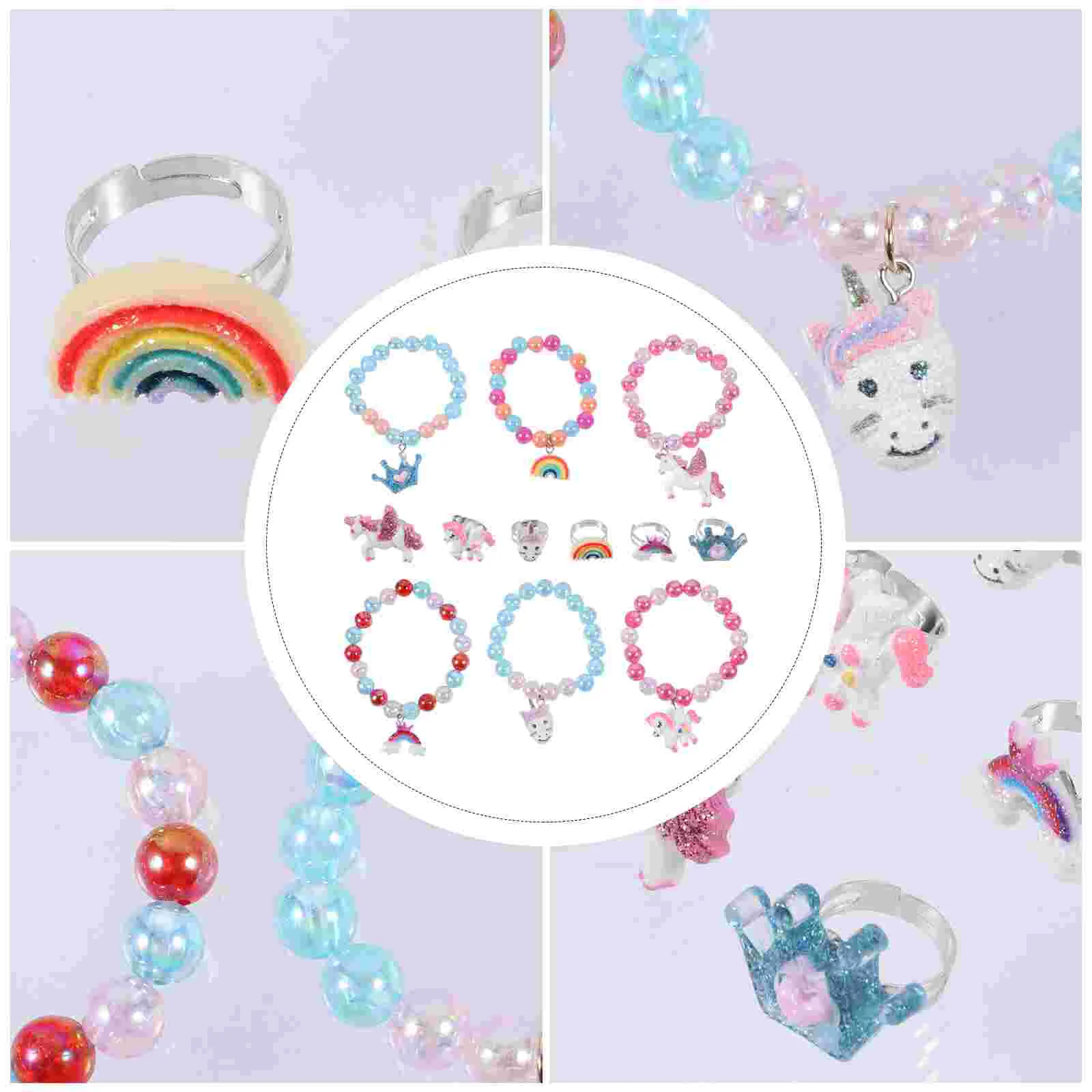 

2 Sets Pearl Earrings Children's Bracelet Stylish Sweet Beaded Chains Wrist 7x5x0.5cm Fashionable Wristbands Citrine Toddler