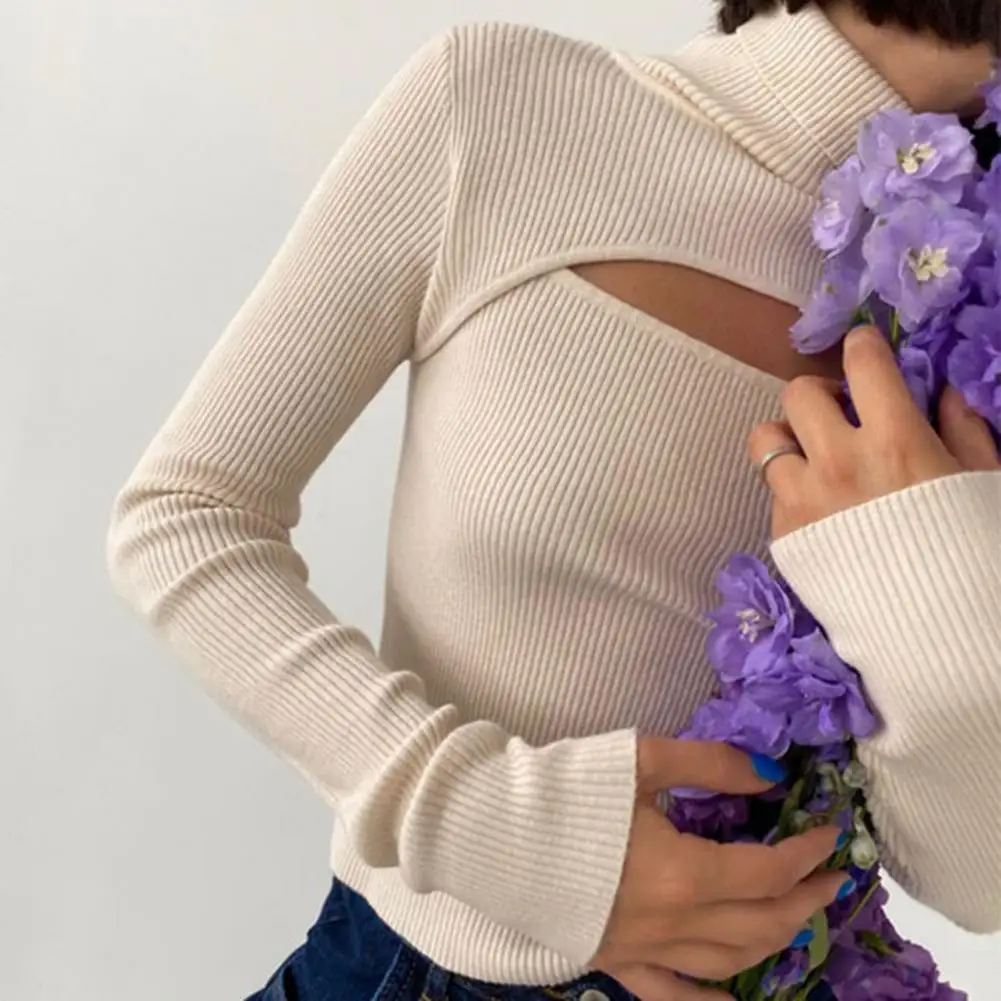 

Great Women Blouse Warm Elastic Soft Autumn Turtleneck Women Blouse
