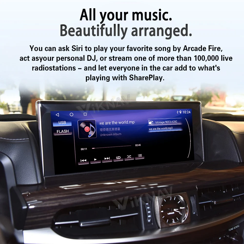Фото Android-бокс для Lexus LX570 2013-2023: Беспроводной CarPlay декодер, Android Auto, GPS-навигация, обновление оригинального экрана, медиаплеер №5