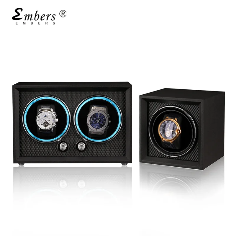 Embers New Matte Black 1 2 Watch winder Luxury Fashion Watch Shaker Watch Box Exquisit Single Slot Mabuchi Motro