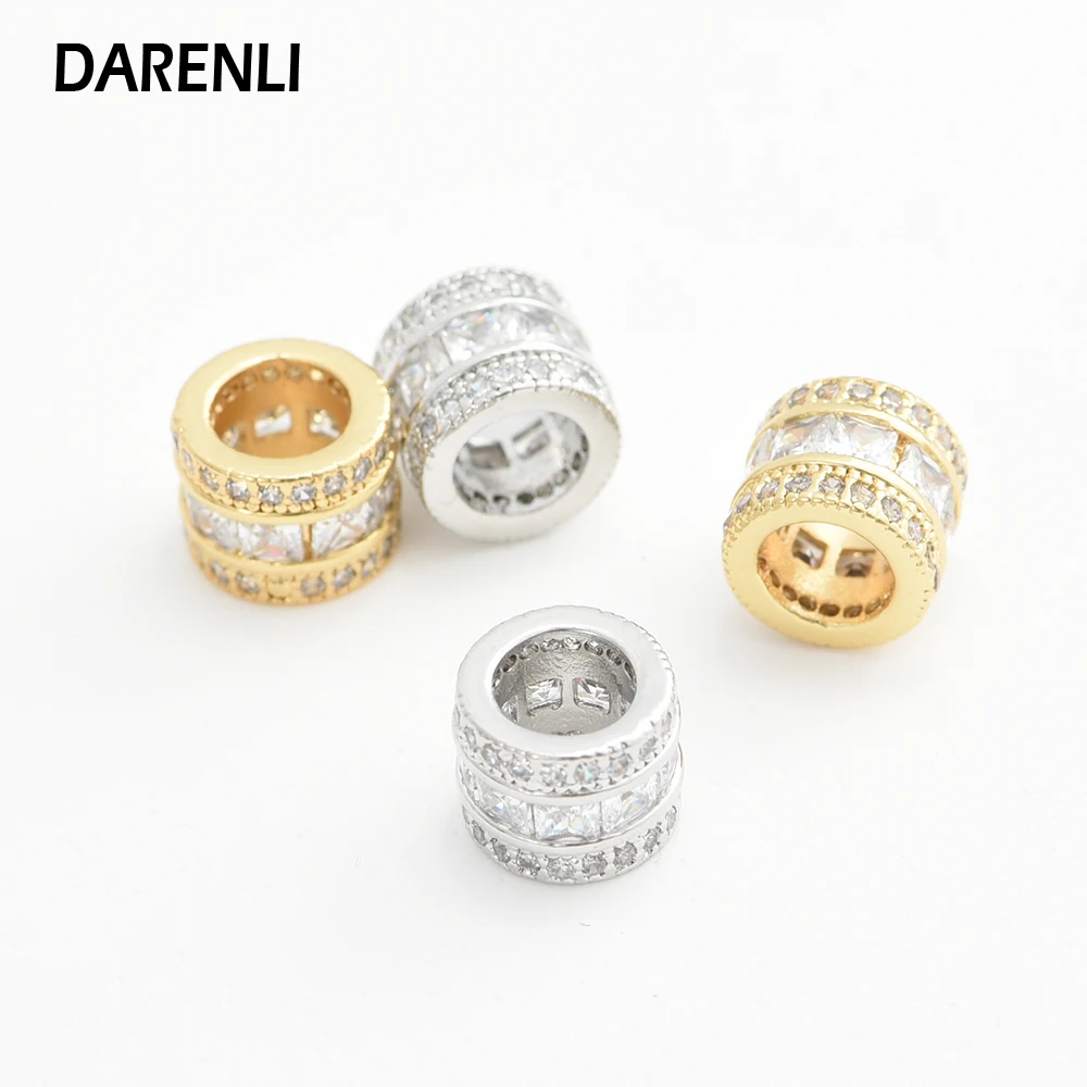 DARENLI 2 шт. DIY женские медные очаровательные бусины с цирконием изготовление