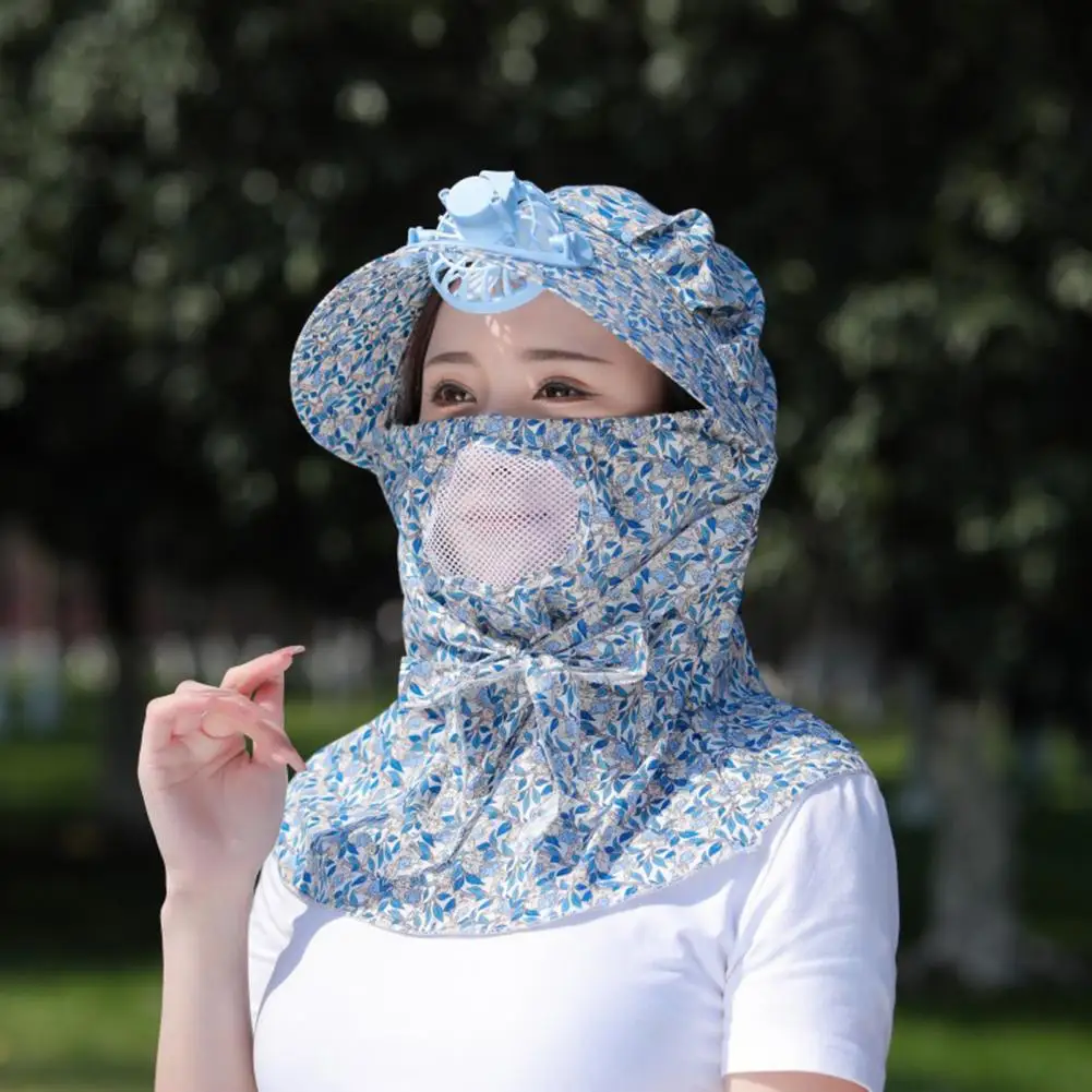 

Excellent Fan Sunhat Cooling Energy-saving Gardening Women Fan Cap Breathable Summer Fan Hat Headwear