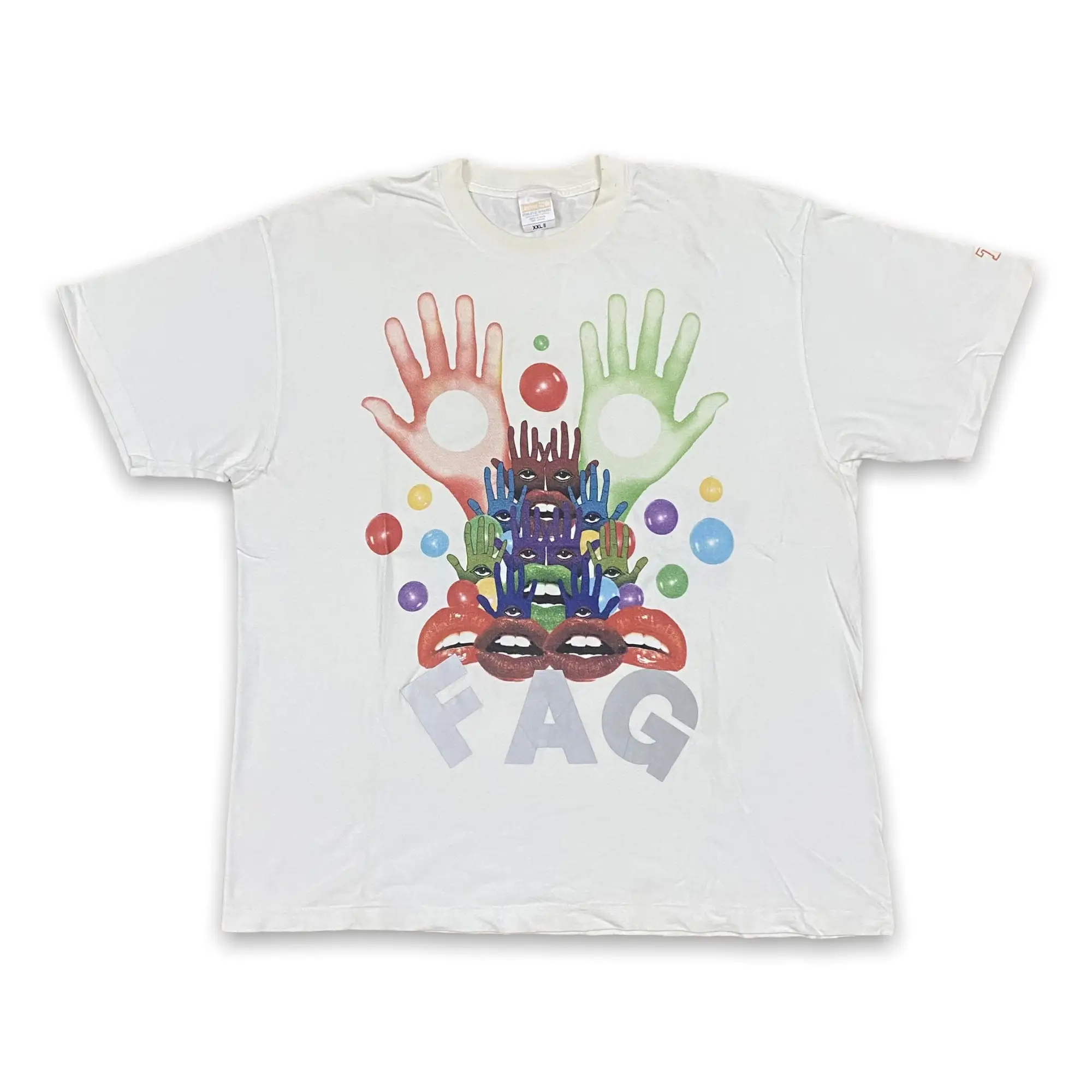 Редкая винтажная Светоотражающая футболка с изображением губ и пламени