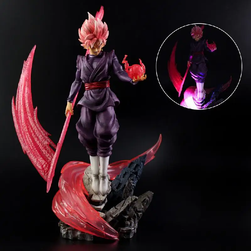 Anime Dragon Ball 38cm By Pink Goku/black Goku Zamas Rose Red Gk Limited Hand-made Statue Model Ornament Children's Toy Gift