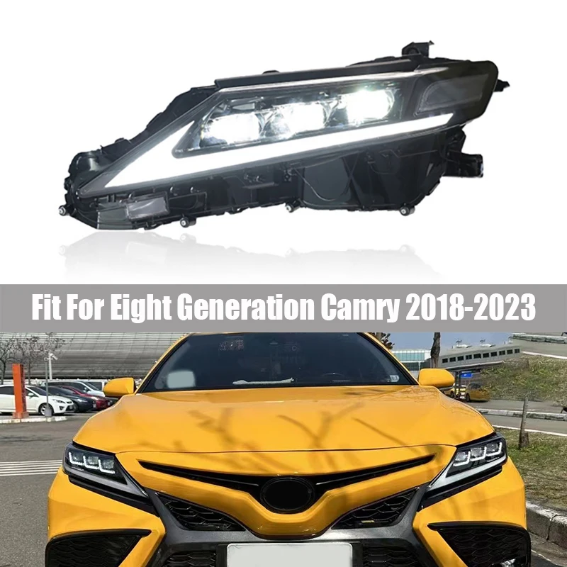 

Headlight Assembly Suitable for Eight Generation Camry 2018 2019 - 2023 Modified LED Lens Daily Running Light Flow Turn Signal
