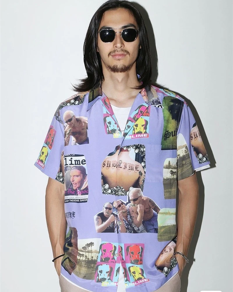 

2023 Summer New WACKO MARIA Shirt Band Portrait Print Thin Streetwear Men Women Wacko Maria Short Sleeves Shirts