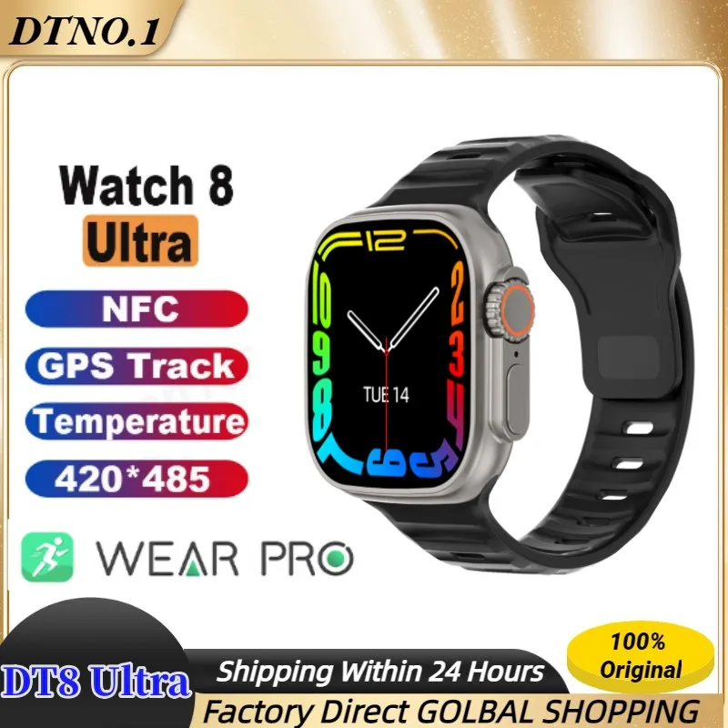 

IWO Smart Watch DT8 Ultra NFC GPS Track 49mm Men Women Smartwatch Series 8 Thermometer BluetoothCall Waterproof Sports For Apple
