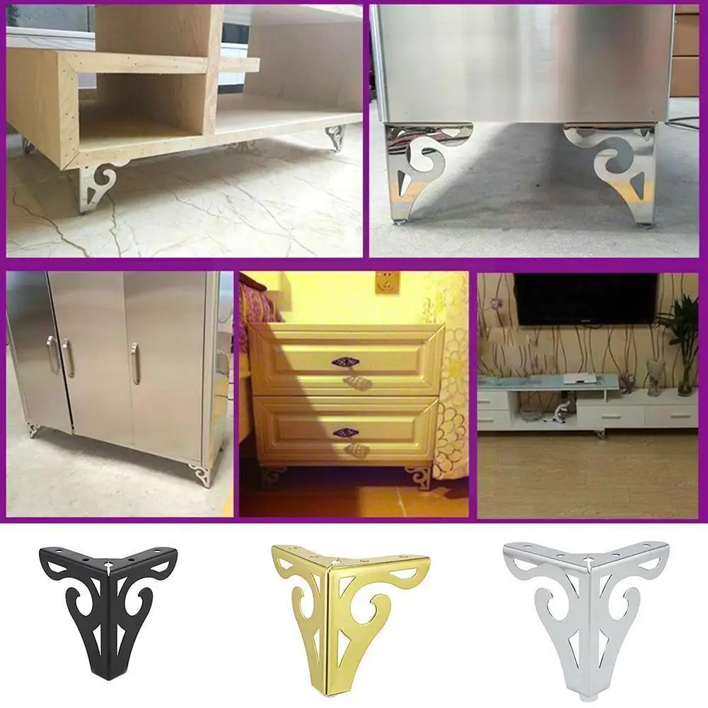 

4pcs/set Metal Polished Sofa Chair Legs 10cm Modern Feet Cabinet Table Accessories Hollow Furniture Patten Bed C9k7