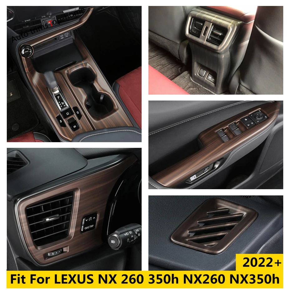 

Dashboard Air Vent/ Gear Panel /Window Lift Cover Trim For LEXUS NX 260 350h NX260 NX350h 2022 2023 Wood Grain Style Accessories