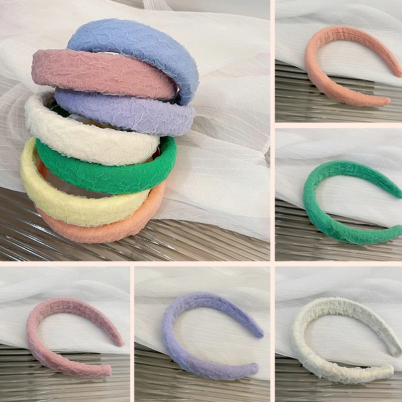 

Spring Korea Candy Color Fashion Headband Design Women Sponge Hairband for Girls Headwear Bezel Hair Accessories Hoop