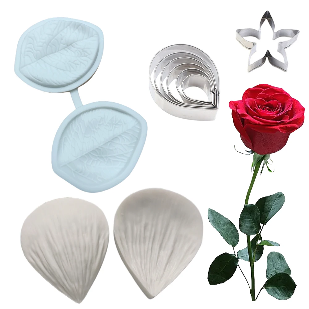 10 шт. силиконовая форма для лепестков сахара в виде листьев розы