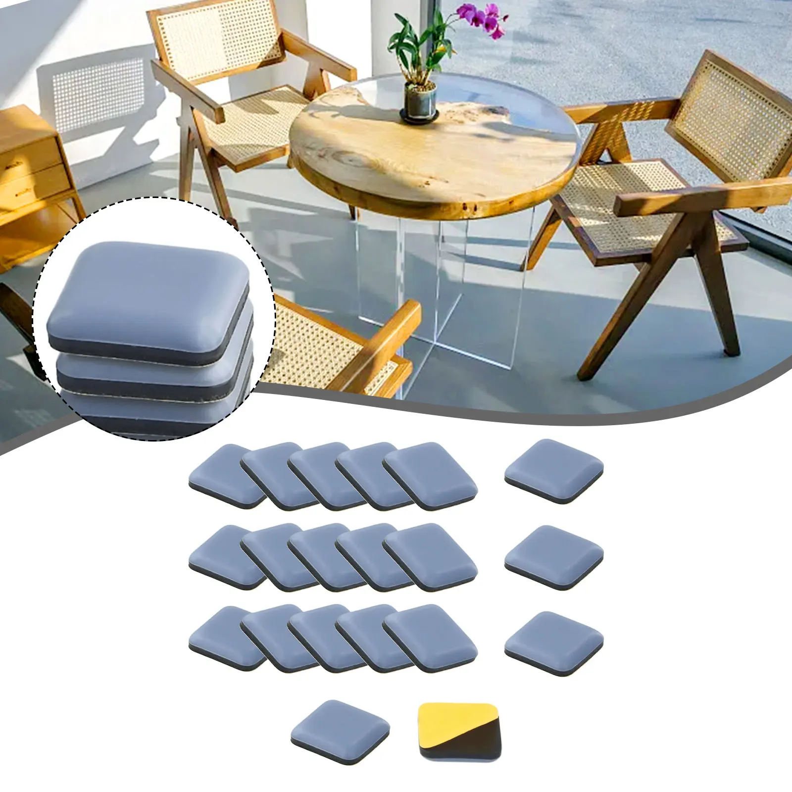 Для перемещения тяжелой мебели ползунки для из твердой древесины 25x25 мм синий