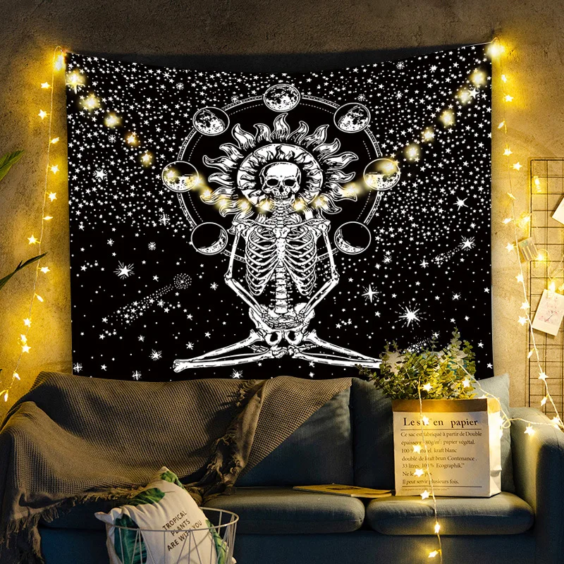 Настенный декор atсуши солнце луна искусство Череп рисунок ведьмахство хиппи