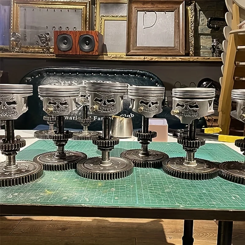 Резьба из смолы ручной работы поршневая скульптура черепа идеальный подарок для