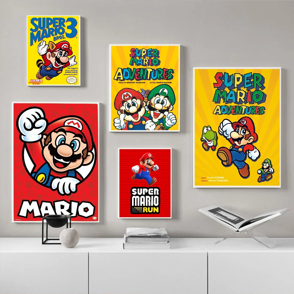 Плакат S-SuperMario из белой бумаги плакат высокого качества настенная живопись