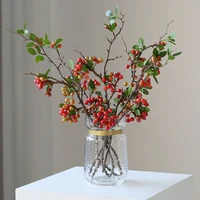 artificial plant length 100cm with leaf holly berries home desktop plant flower arrangement wedding decoration fake flowers