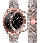 Ремешок стальной для galaxy watch 4 active, роскошный браслет с бриллиантами для gear S3, браслет-петля для amazfit bip, 20 22 мм, 40 44 мм