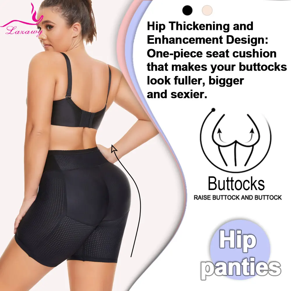LAZAWG Women Push Up Booty Lifting Panties with Pads Tummy Control Hip Enhancer Shorts Butt Lifter Underwear Slimming Shapewear
