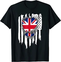 half america half british flag tshirt great britain patriot