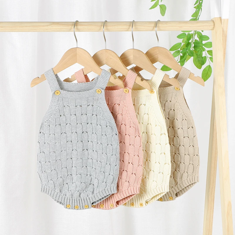 

Baby Bodysuits Clothes Cute Sleeveless Knitted Newborn Boy Girl Cotton Onesie Infant Bebes One Piece Jumpsuits Toddler Kids Wear