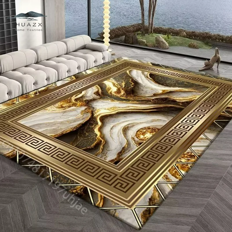 

Golden Abstract Luxury Carpet for Bedroom Large Area Rugs Sofa Side Carpets Living Room Soft Flannel Lounge Floor Mat Decoration