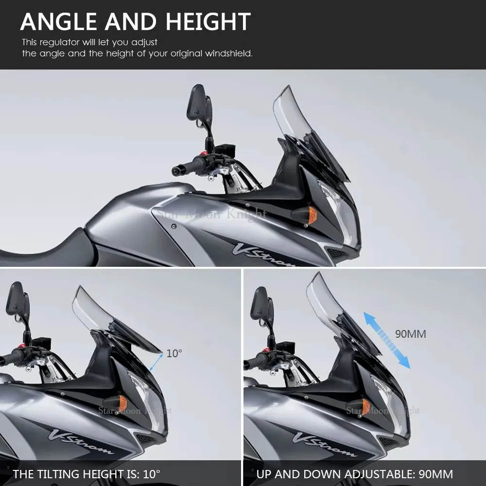 Фото DL650 кронштейн для лобового стекла для Suzuki Vstrom DL1000 V-strom DL 650 DL 1000, регуляторы ветрового стекла мотоцикла, комплект держателей №2