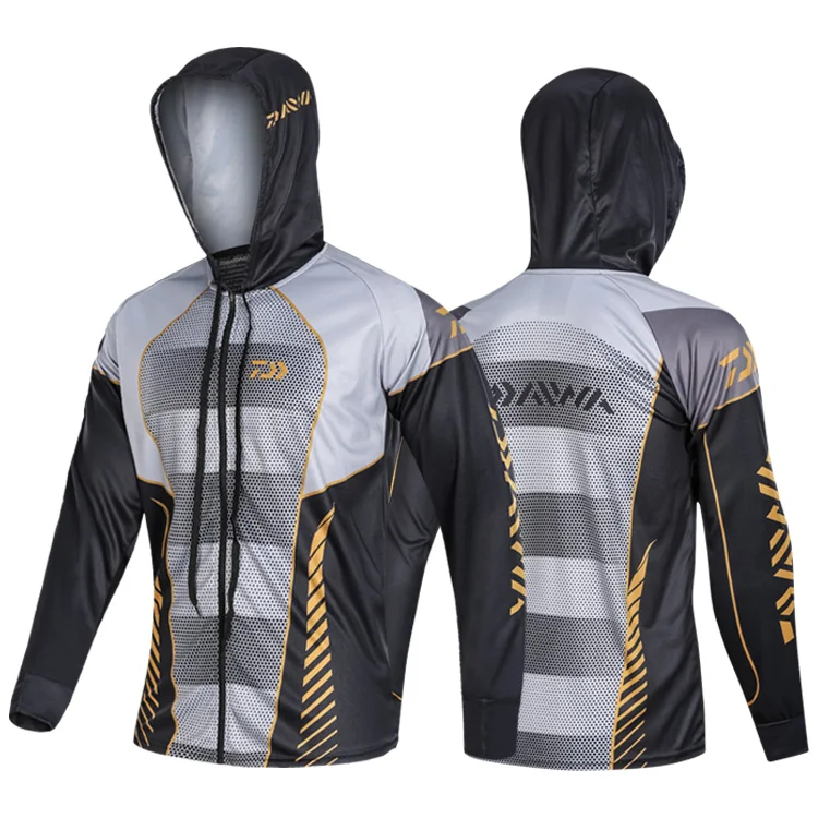 

New 2022 Daiwa Men Fishing Clothings Windproof Zipper Jacket Anti-Mosquito Coat Fishing Jersey Running Riding Fishing Clothes