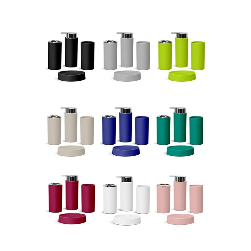 

Однотонный семейный набор, пластиковый подстаканник для полоскания рта, держатель для зубной щетки, Коробка для мыла, набор из пяти предмет...